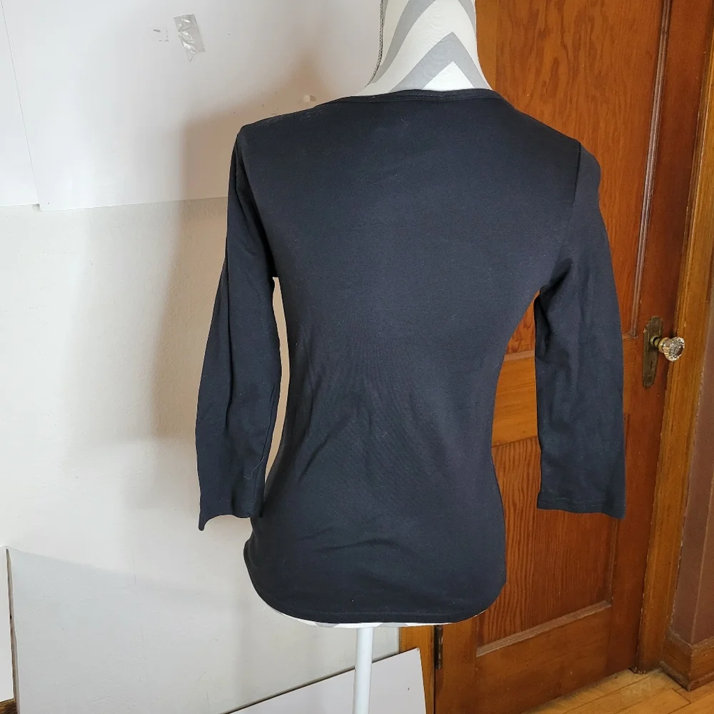 Womans Don't Mess with Texas Black 3/4 sleeve USA Made T shirt Size Med - Picture 5 of 7